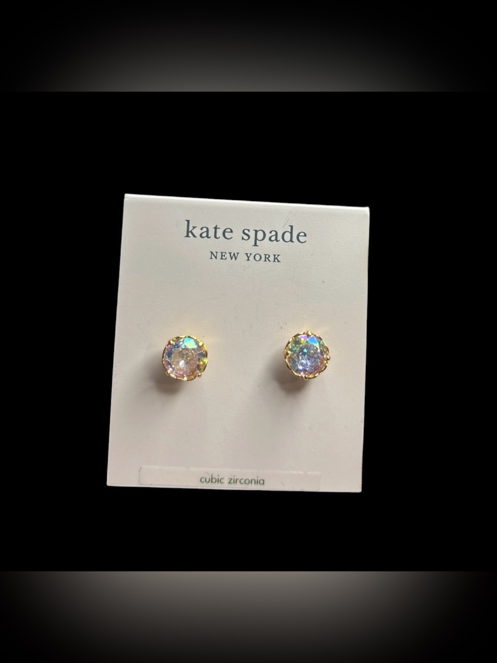 kate spade Kids Gold Aurora-Effect Crystal Stud Earrings